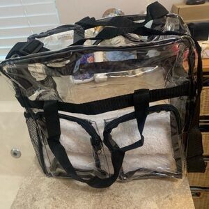 New! Clear Transparent Lightweight Crossbody / Handles / Shoulder Bag / Zip Tote
